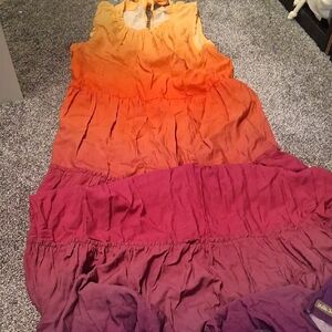Matilda Jane ombre orange to purple tiered sundress